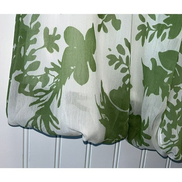 Davids Bridal Strapless Mint Green White Floral Bubble Hem Chiffon Dress… - Picture 4 of 5